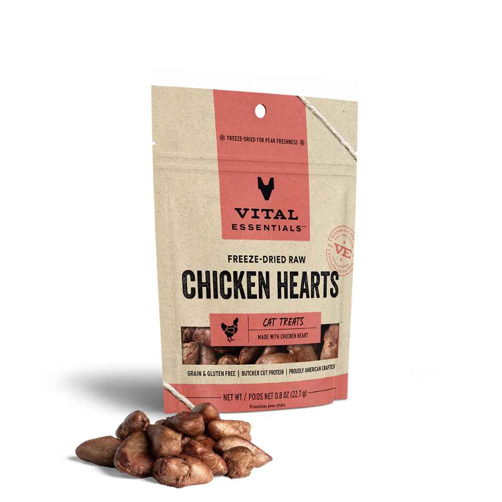 Vital Essentials Cats - Freeze-Dried Raw Chicken Hearts Vital Essentials Cats - Freeze-Dried Raw Chicken Hearts