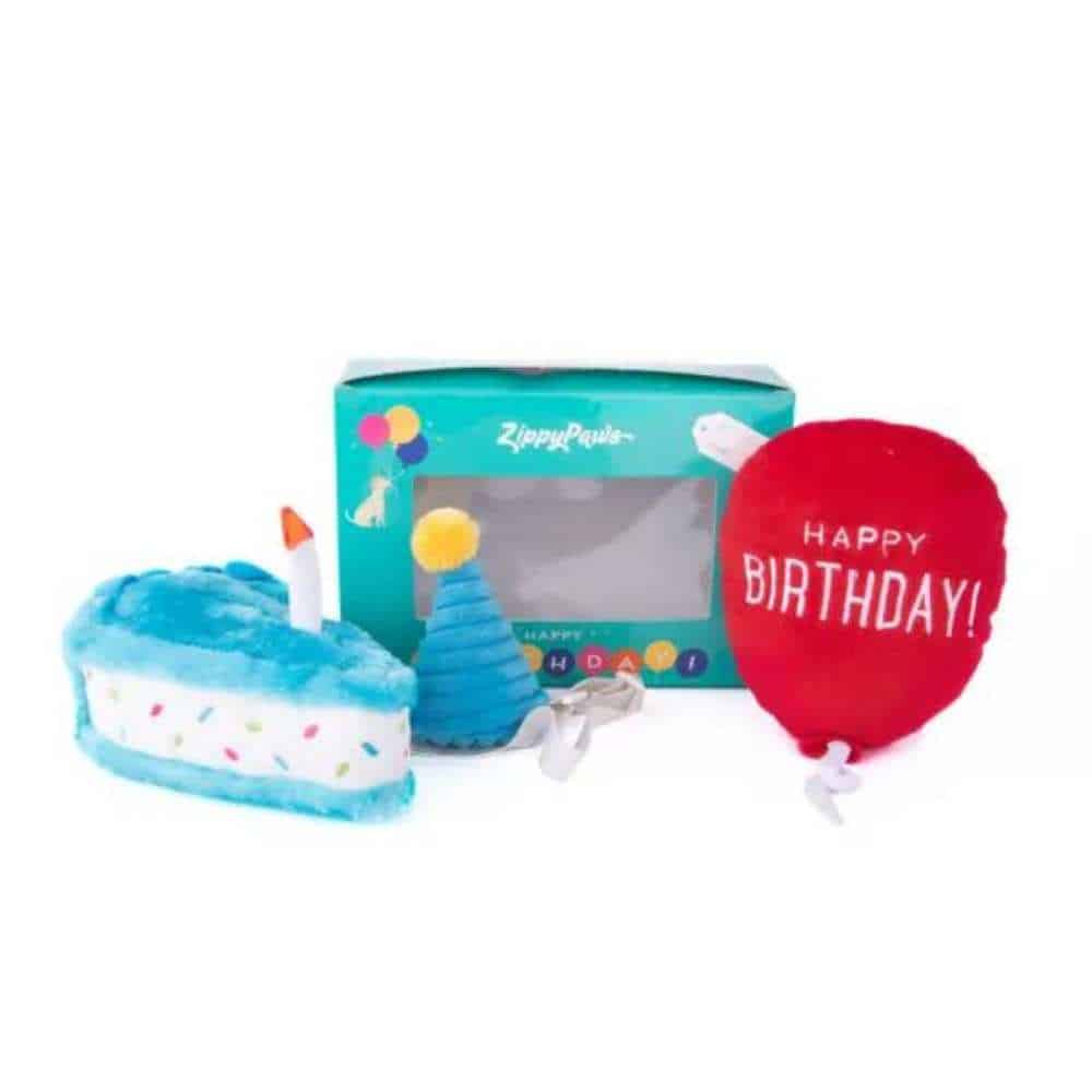 ZippyPaws Birthday Box Blue Detail Pup Birthday Box - Image 1