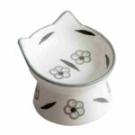Dexypaws Cat – Ceramic Bowl Floral Black & White