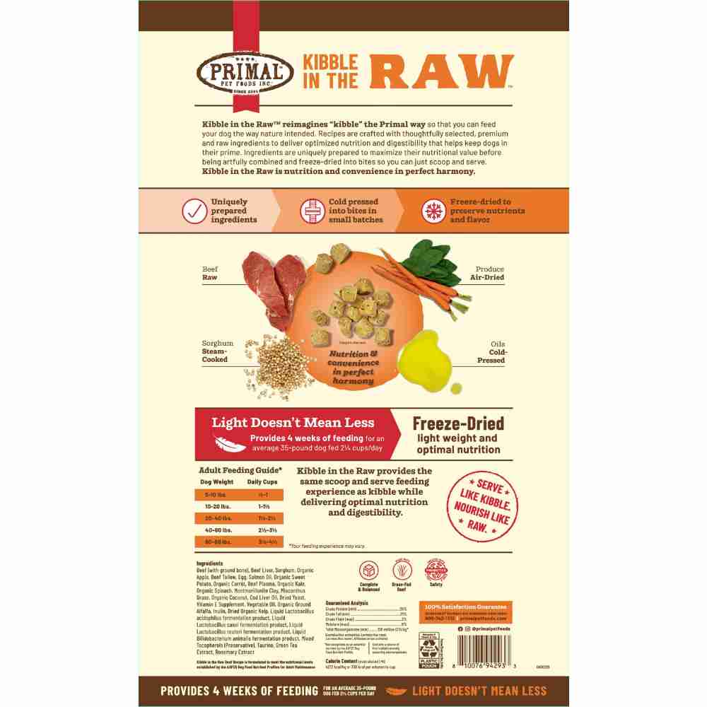 Primal Kibble In The Raw Beef Recipe Dog 9lb (2) Primal Kibble In The Raw Beef Recipe Dog 9lb (2)