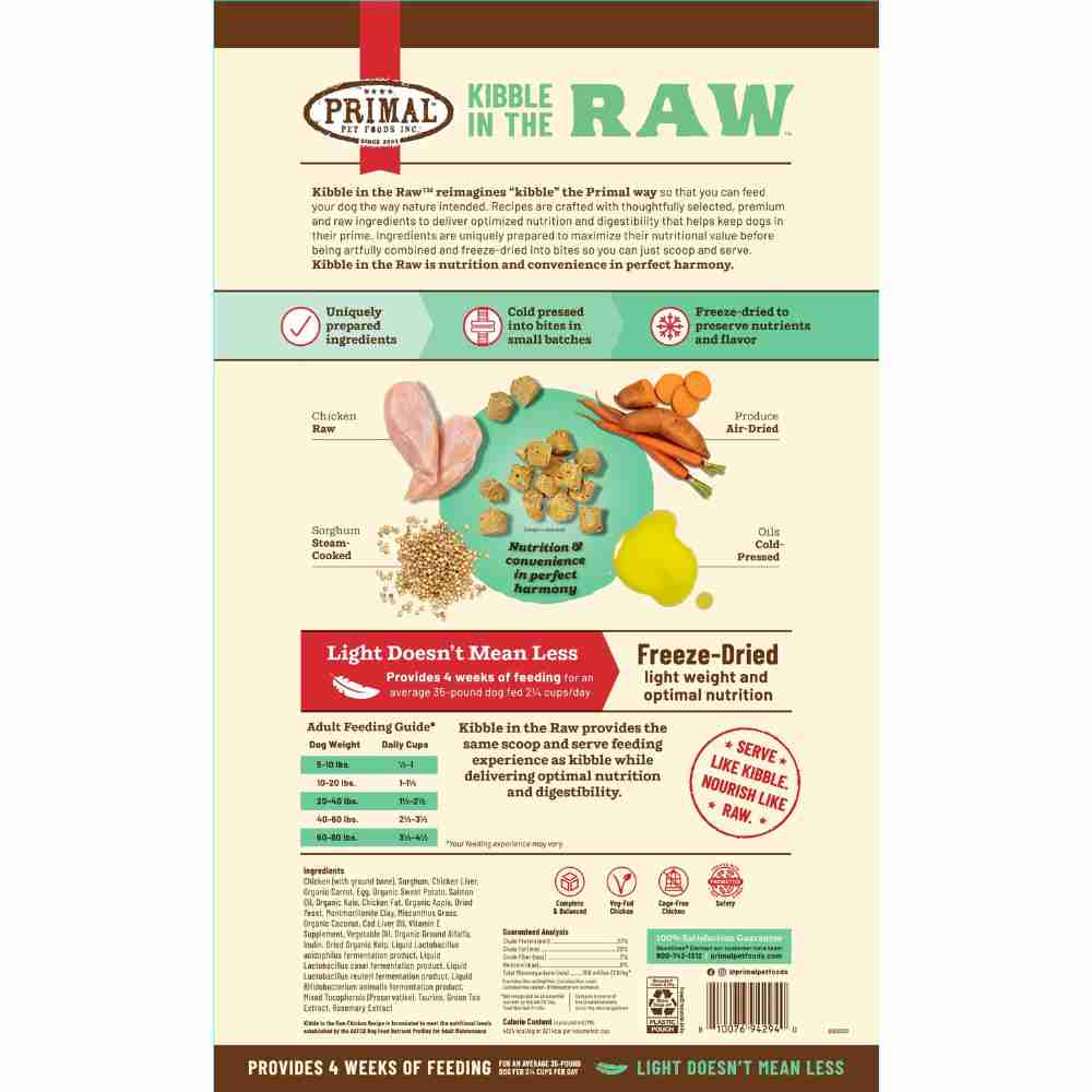 Primal Kibble In The Raw Chicken Recipe Dog 9lb (2) Primal Kibble In The Raw Chicken Recipe Dog 9lb (2)
