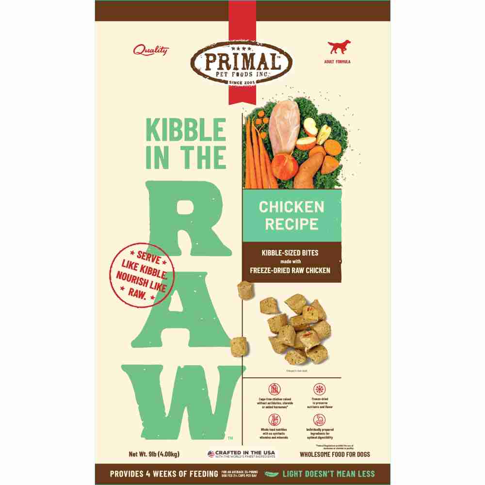 Primal Kibble In The Raw Chicken Recipe Dog 9lb Primal Kibble In The Raw Chicken Recipe Dog 9lb