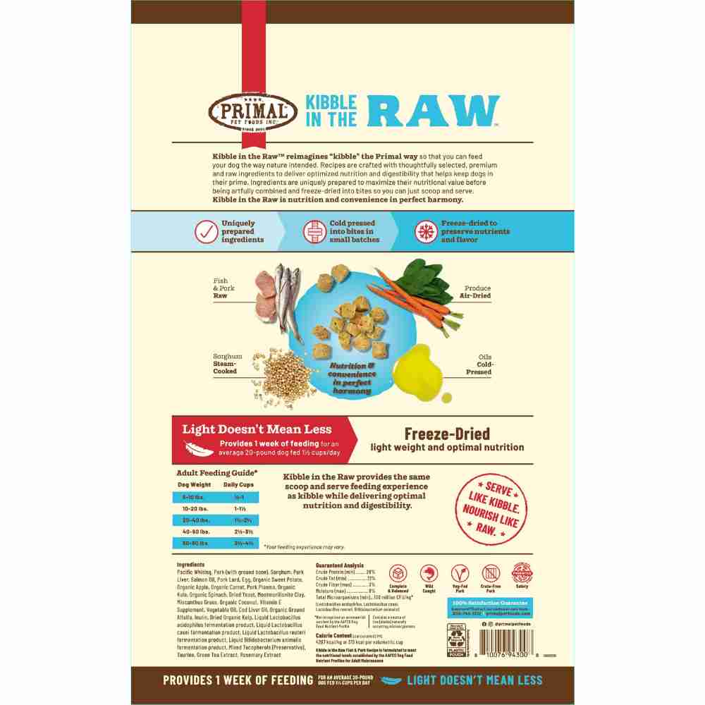 Primal Kibble In The Raw Fish & Pork Recipe Dog 1.5lb (2) Primal Kibble In The Raw Fish & Pork Recipe Dog 1.5lb (2)
