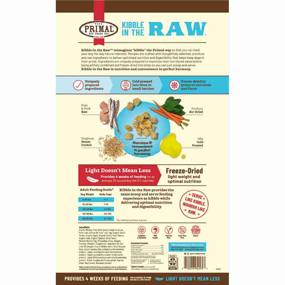 Primal Kibble In The Raw Fish & Pork Recipe Dog 9lb (2) Primal Kibble In The Raw Fish & Pork Recipe Dog 9lb (2)