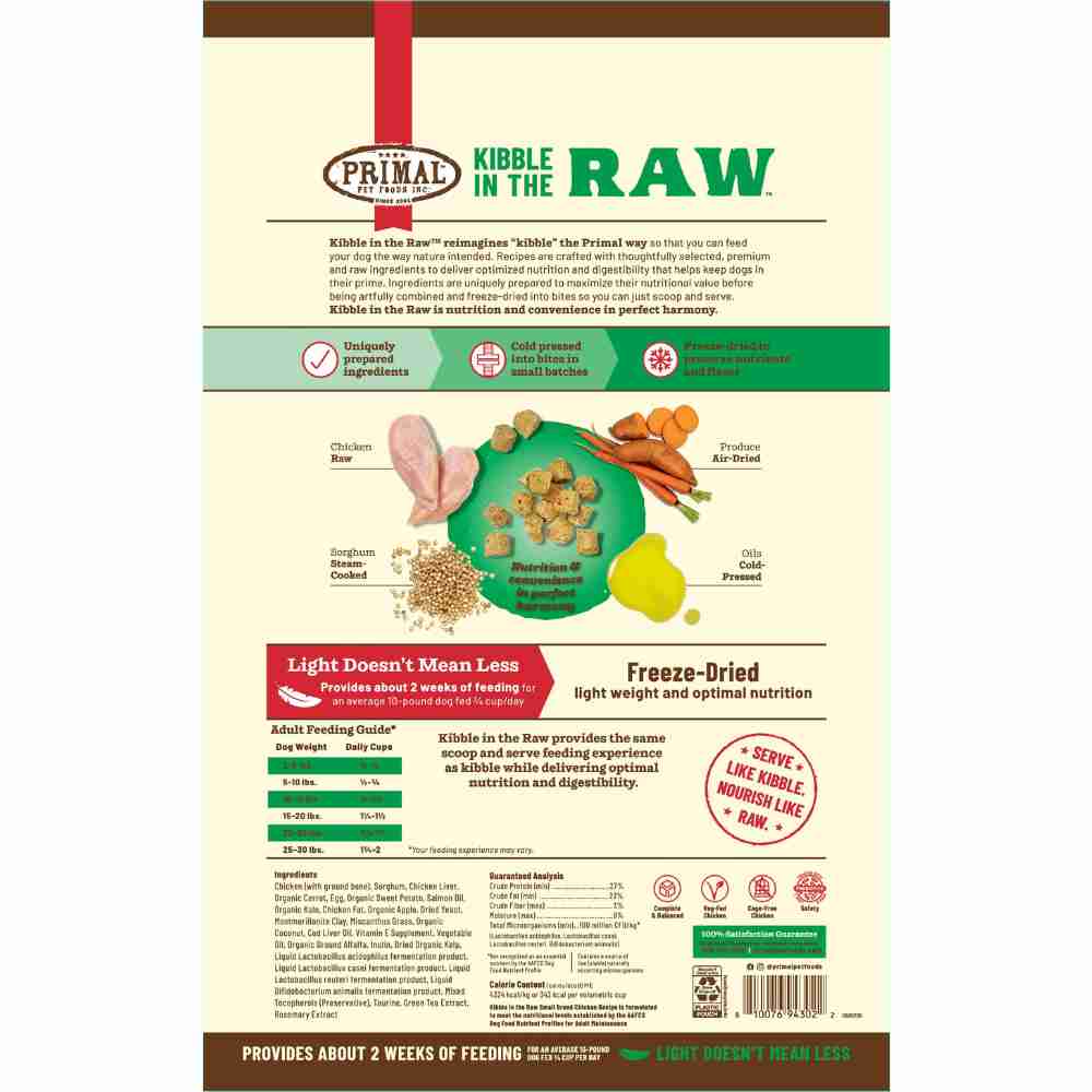 Primal Kibble In The Raw Small Breed Chicken Recipe Dog 1.5lb (2) Primal Kibble In The Raw Small Breed Chicken Recipe Dog 1.5lb (2)