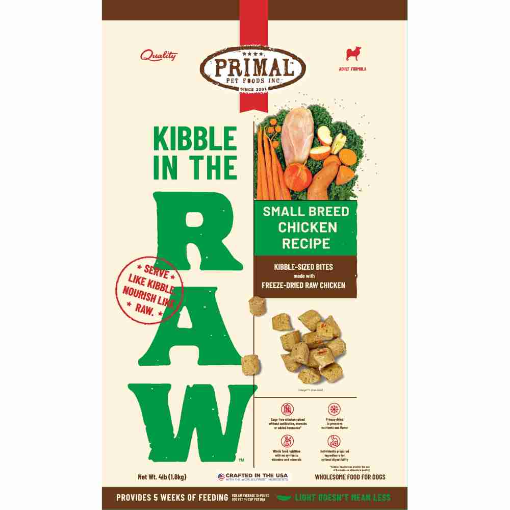 Primal Kibble In The Raw Small Breed Chicken Recipe Dog 4lb Primal Kibble In The Raw Small Breed Chicken Recipe Dog 4lb