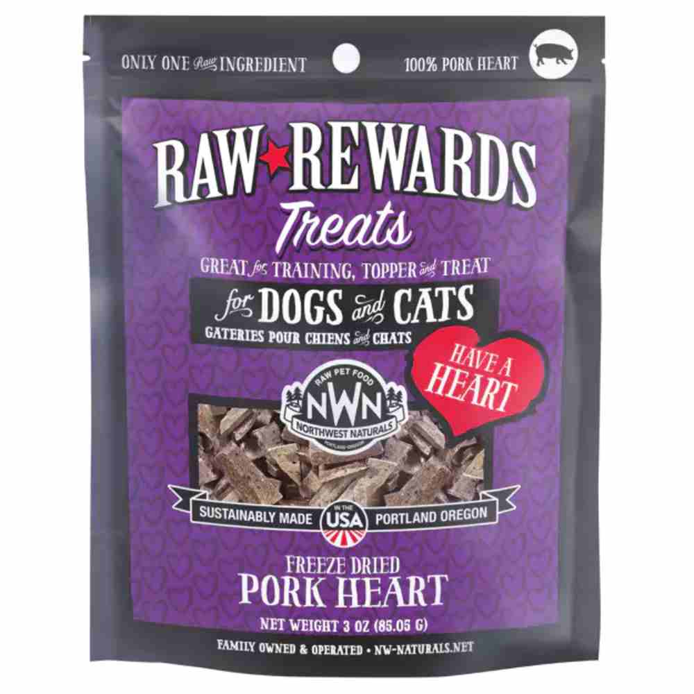 Northwest Naturals Freeze Dried Pork Heart Treats 85g Northwest Naturals Freeze Dried Pork Heart Treats 85g