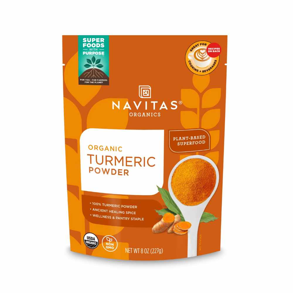 Navitas Organic Turmeric Powder Navitas Organic Turmeric Powder contains powerful curcumin which is a potent anti-inflammatory shown to help multiple health issues for dogs.